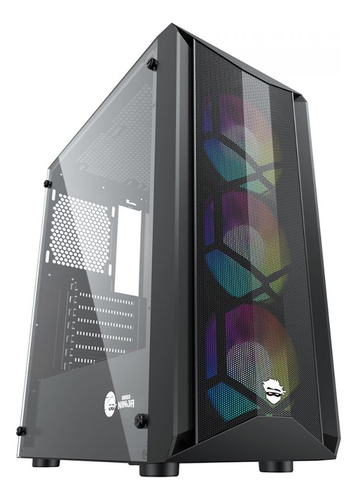 Gabinete Gamer Ninja Leaf, Rgb Mid Tower Vidro Atx C/ 3 Fans