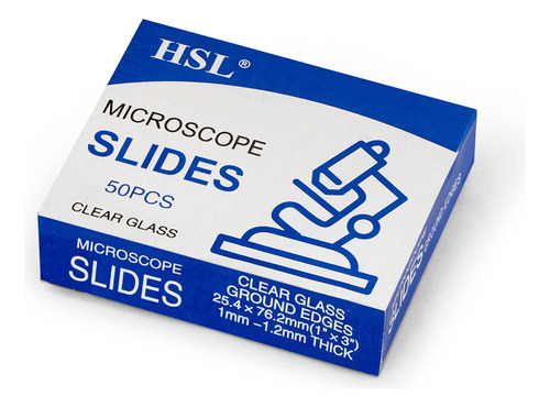 Portaobjetos De Microscopio De Vidrio, Juego De 50 Piez...