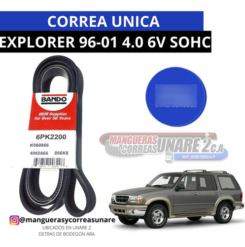 Correa Unica Ford Explorer 96-01 4.0 6v 6pk2200 Bando