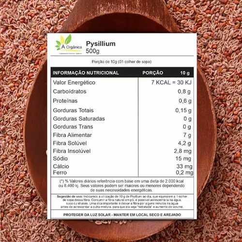 Psyllium Husk Premium Rico Em Fibras 500g