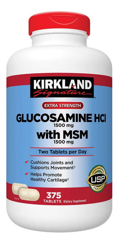Kirkland Signature Glucosamina Hci+msm 1500 Mg 375 Tabletas