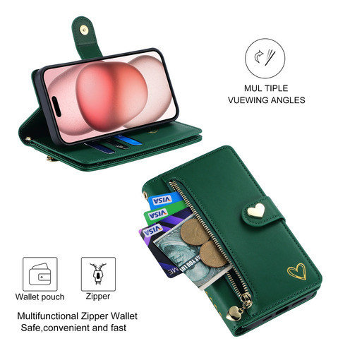 Funda Para Teléfono Google Series, Cartera Con Solapa, Tarjetero Y Correa Para La Muñeca