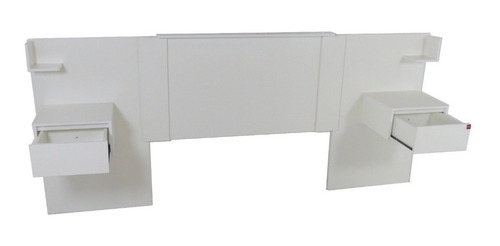 Imagen 2 de 10 de Respaldo Sommier Cama Mesas Luz Integradas 140 A 200 Cm+