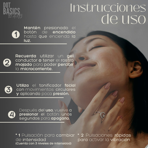 Tonificador Facial De Microcorriente 3 Niveles Recargable Blanco