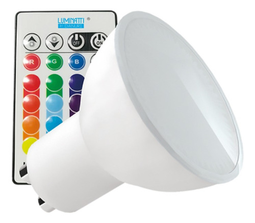 Kit 5 Lampada Colorida Com Controle Mr16 3,5w Várias Cores