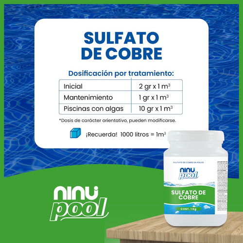 Sulfato De Cobre - Fungicida Alguicida Piscinas - 1kg