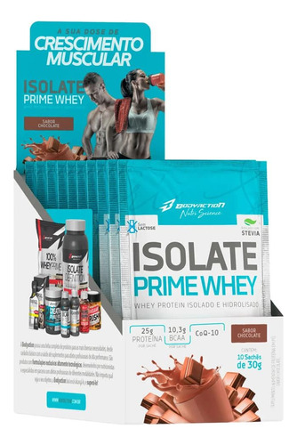 Isolate Prime Whey - 10 Sachês 30g Chocolate - Bodyaction