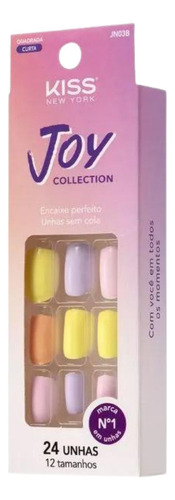 Unhas Postiças Kiss Ny Joy Collection Quadrada 24un Jn03b