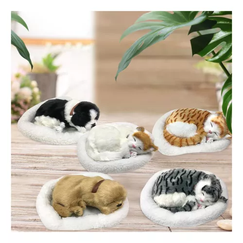 Um, Realista Sleeping Plush Respirando Gato Peludo Gato Com