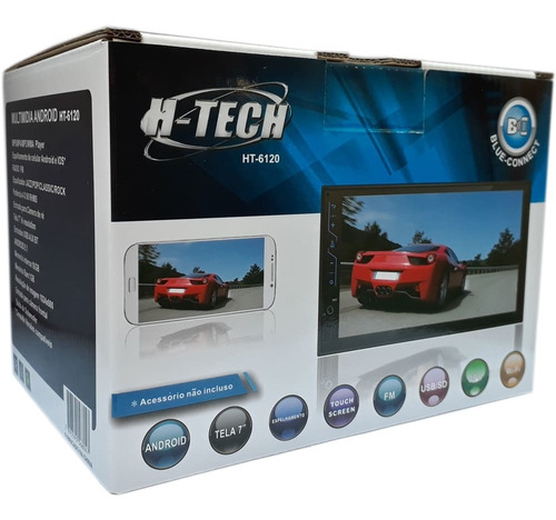 Imagem 2 de 9 de Central Multimidia H-tech Ht-6120 7pol 2din Com Android 10