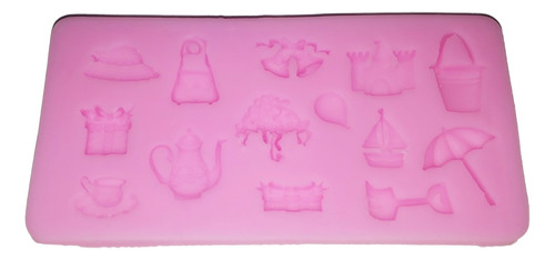 Molde De Silicone Chapéu Bule Xícara Castelo Confeitaria
