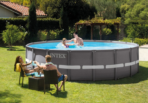 Imagen 3 de 10 de Piscina Redonda 19156l C/ Bomba Intex Exterior Premium