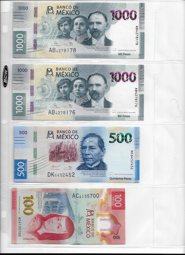 Imagen 1 de 7 de 15 Micas Hojas Bcw Para Billetes 4 Espacios 60 Billetes Std