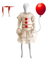 Comprar Disfraz It Niña Pennywise Eso Hallowen Calaberita Día De Muertos Vestido Payasa Terror