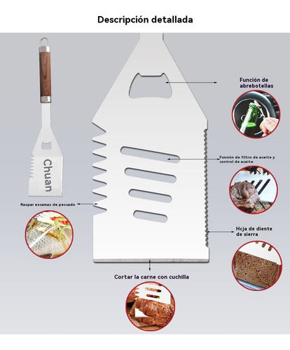 Kit Accesorios Y Utensilios Para Bbq Carne Asada 38 Piezas