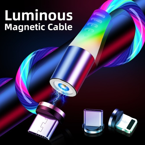 Cable Cargador Led Magnético 2a  360 Microusb Tipo C Ios