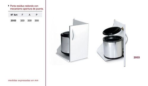 Imagen 3 de 4 de Cubo Cesto Para Residuos Redondo Fark 2003n Acero Inox.10lts