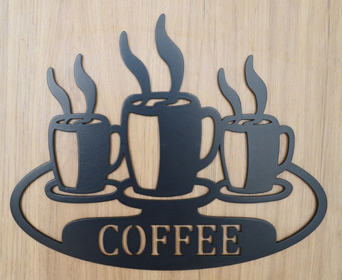 Enfeite Coffe Café Preto Decoração Aplique Parede Xícara 