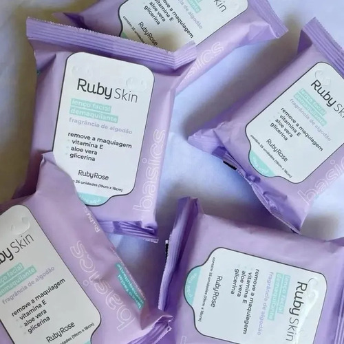 Kit Com 2 Lenços Demaquilantes Ruby Skin Basics
