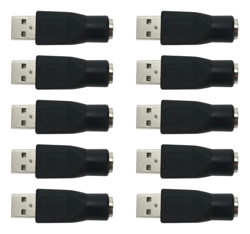 10 Adaptador Ps 2 Hembra Usb Macho Repuesto Para