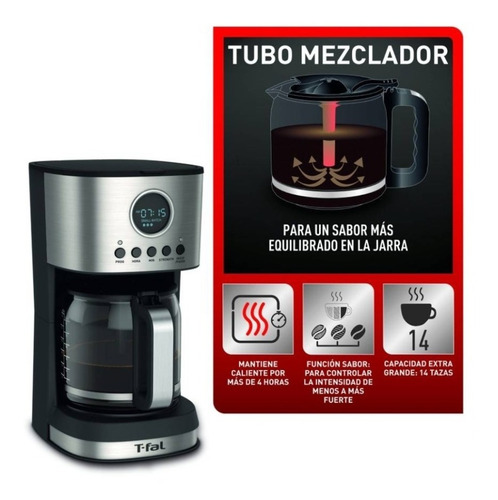Cafetera T-fal 14 Tazas Con Filtro Permanente Excellence