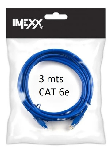 Patch Cord Imexx Cable Red Utp Cat 6e 3mts - Azul Ime-12739