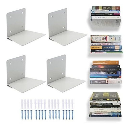 Imagen 3 de 9 de Estantes De Libros Flotantes Eapele Para Pared, Estantería