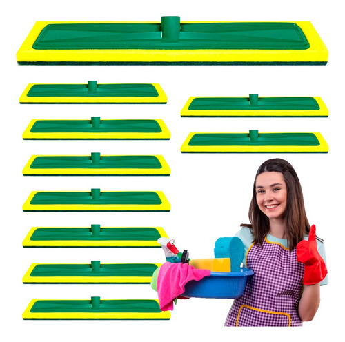 Kit 10 Esfregão Esponja Grande Gg 40cm Limpa Azulejo E Piso