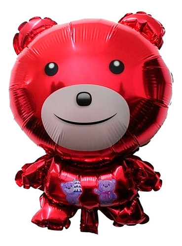 Globo Metalizado Oso Rojo 79 X 49 Cm 