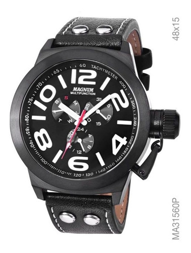 Relógio Magnum Masculino Multifunção Ma31560p Preto Original