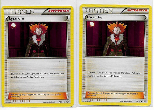 Pokémon Lysson X2 78/98 Uncommon. (Usado)