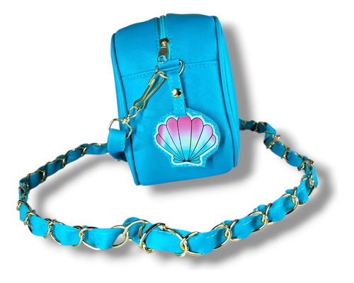 Bolsa La Sirenita Ariel Bandolera Cian Lisa Oro Cian