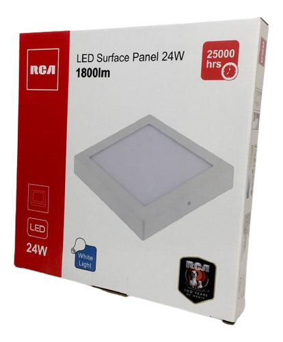 Panel Led 24w Sobreponer Cuadrado Rca Luz Blanca-6500k 1800l