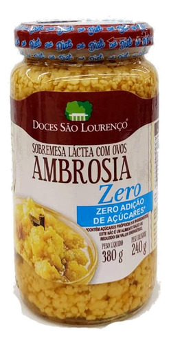 Ambrosia Zero Açucar São Lourenço 380g - Sobremesa Diet