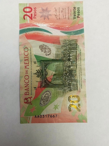 Billete 20 Conmemorativo Serie Aa0317667