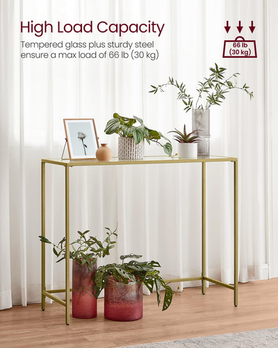 Mesa De Entrada Vidrio Templado Moderna Con Patas Ajustables