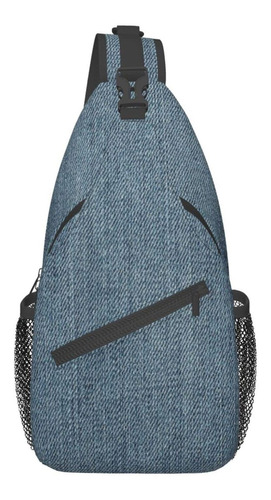 Elegante Bolsa Mezclilla Textura Jeans Fondo Mochila Cruzada