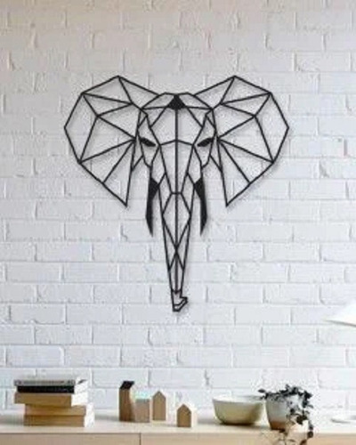 Figura Geométrica Elefante | Cuadro Pared Decoración