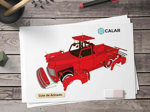Imagen 9 de 9 de Rompecabezas 3d Camioneta Chevrolet Pickup 1948 Maqueta Flex