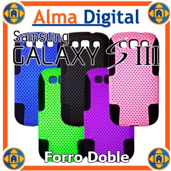Forro Doble Perforado Samsung S3 Estuche Carcasa Funda Siii