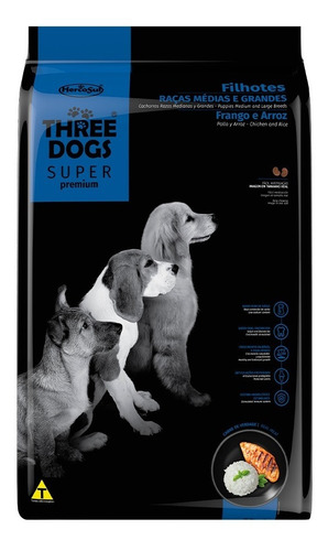 Three Dogs Cachorro Raza Media Y Grande 3 Kg Con Regalo