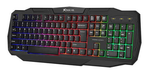 Imagen 2 de 5 de Teclado Gamer Retroiluminado Luz Led Colores Español