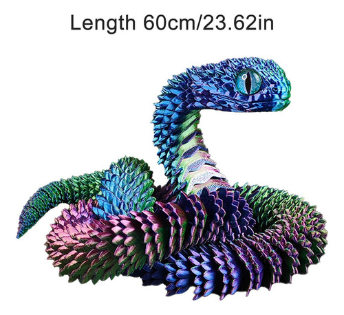 . Serpiente Impresa En 3d Realista Serpiente 3d Estatua De