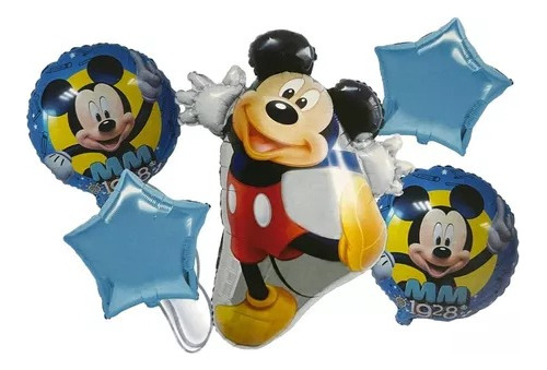 Set 5 Globos Metalicos Mickey Mouse