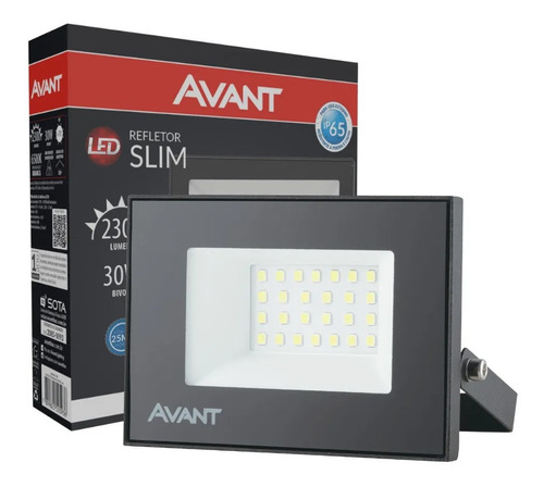 Kit 8 Refletor Led Slim 30w Ip65 Branco Frio 6500k Avant