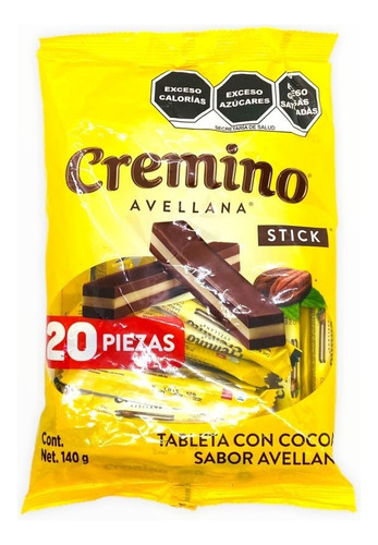 Cremino stick chocolate 20 Pzs bicolor avellana