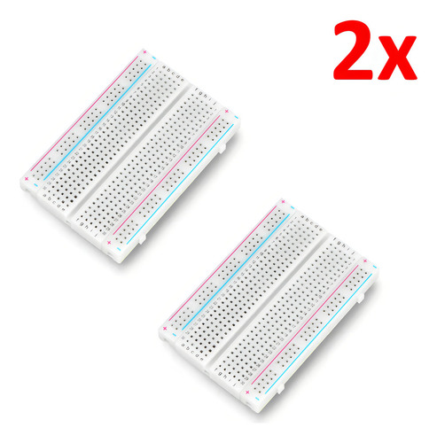 Kit 2x Protoboard Breadboard 400 Points Arduino Prototipage