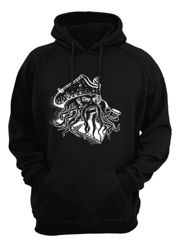 Sudadera Negra Capitan Pirata Tinta Pipa Mod.1115