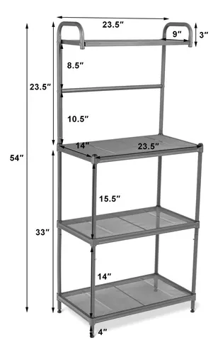 Giantex Estante de almacenamiento para microondas de 4 niveles