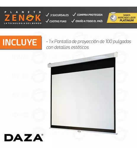 Pantalla Electrica Daza 100 Pulgadas Con Control Remoto Retractil Proyector  Fses100R